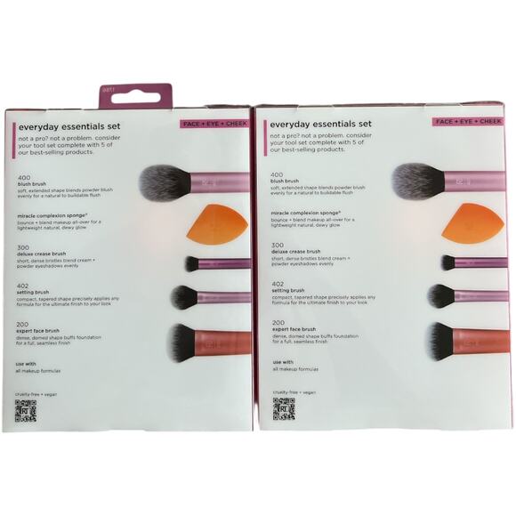 Lot 2 Real Techniques Everyday Essentials Makeup Brush Set - Picture 3 of 4